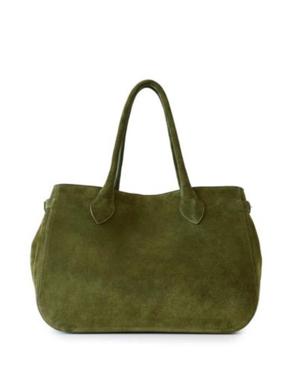 Reformation Overside Patrizia Bag, Olive Green Suede